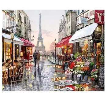 

Diy 5D Diamond Painting Street view Diy Diamond Embroidery Cross Stitch Embroidery Diamond Mosaic Gift