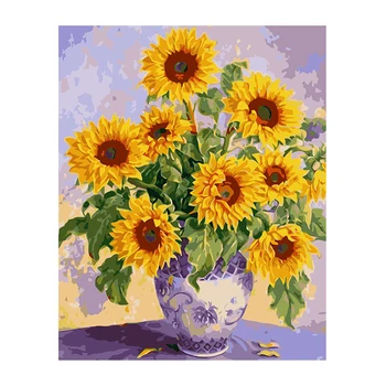 

Sunflower living room bedroom landscape flower coloring painting oil painting decorative painting thousand chrysanthemum 40*50cm