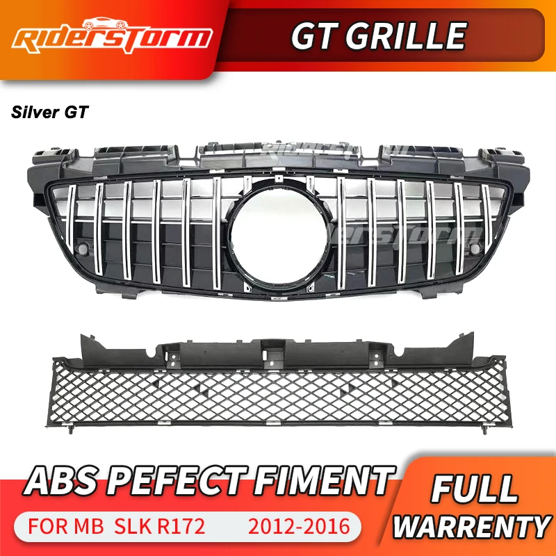 Для Mercedes SLK Class GT Grill R172 Алмазная решетка авто передняя Вертикальная решетка 2012- SLK200 SLK250 SLK300 SLK350 хром черный
