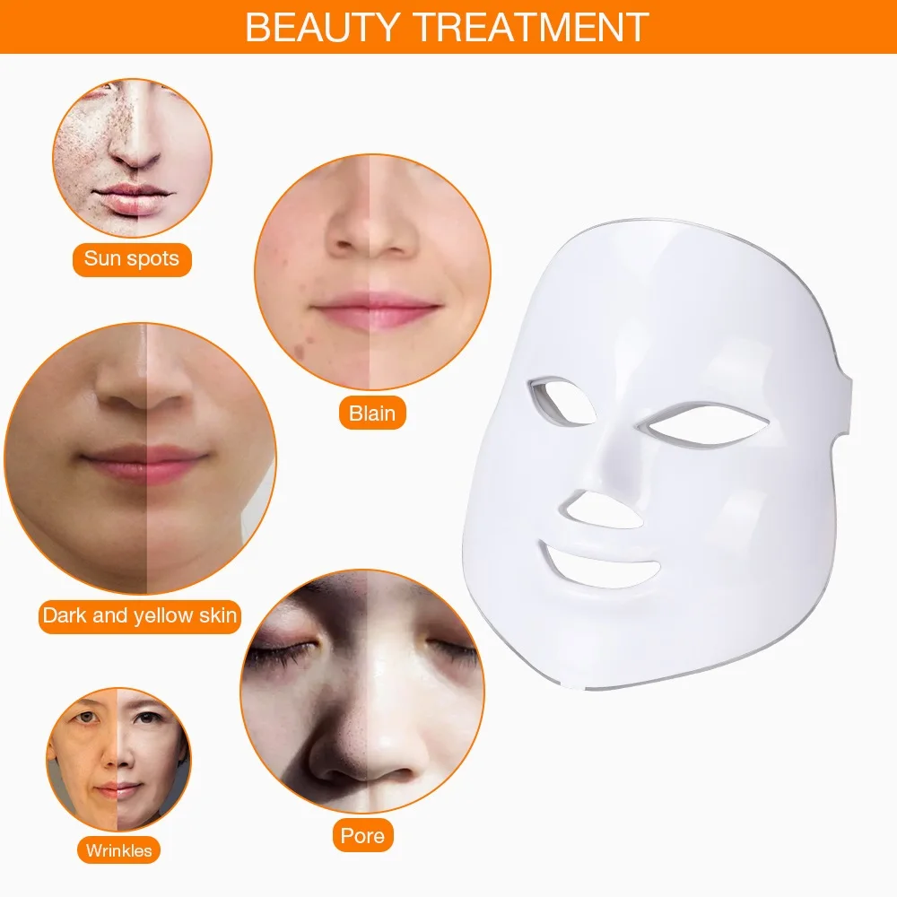 Günstige Koreanische 7 farben LED Gesichts Maske gesicht maske Hautpflege schönheit Maske Photon Therapie Licht Haut Verjüngung Gesichts PDT Instrument