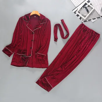 

Sleep Set Women VELOUR Pajamas Suit Sexy Velvet Kimono Bathrobe Home Dressing Gown Lounge Casual Sleepwear Intimate Lingerie