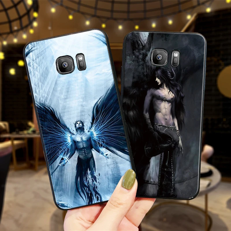 Великолепный Прохладный падший ангел роскошный черный чехол для samsung A3 4 5 6 plus A8 9