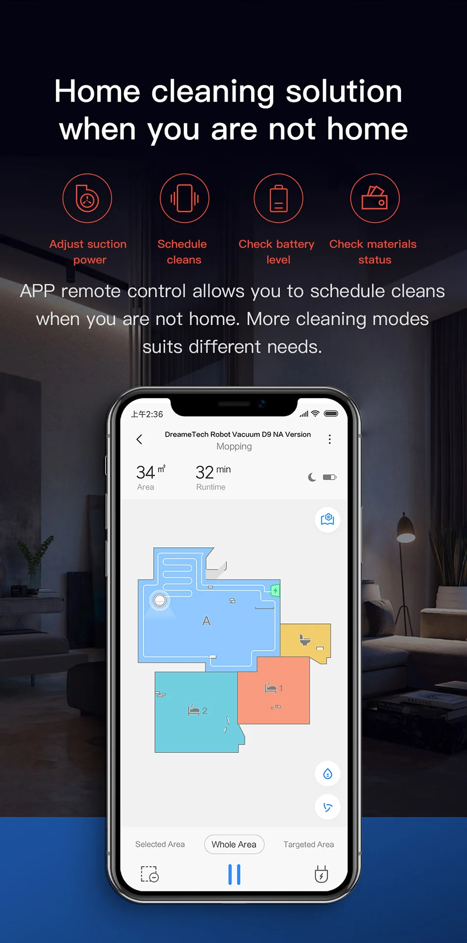 Eu Dreame D9 Robot Vacuum And Mop Cleaner, Lidar Navigation Robot
