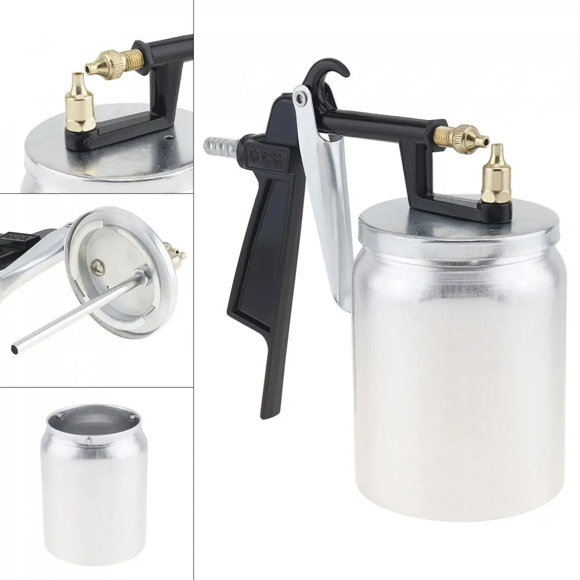 Pneumatic Spray Gun  with 2.5mm Nozzle Caliber and Aluminum Pot for Furniture / Leather Clothing Spray raytools laser cutting nozzle single double chrome plated layers d32 caliber 0 8 6 0mm bt240 bt240s