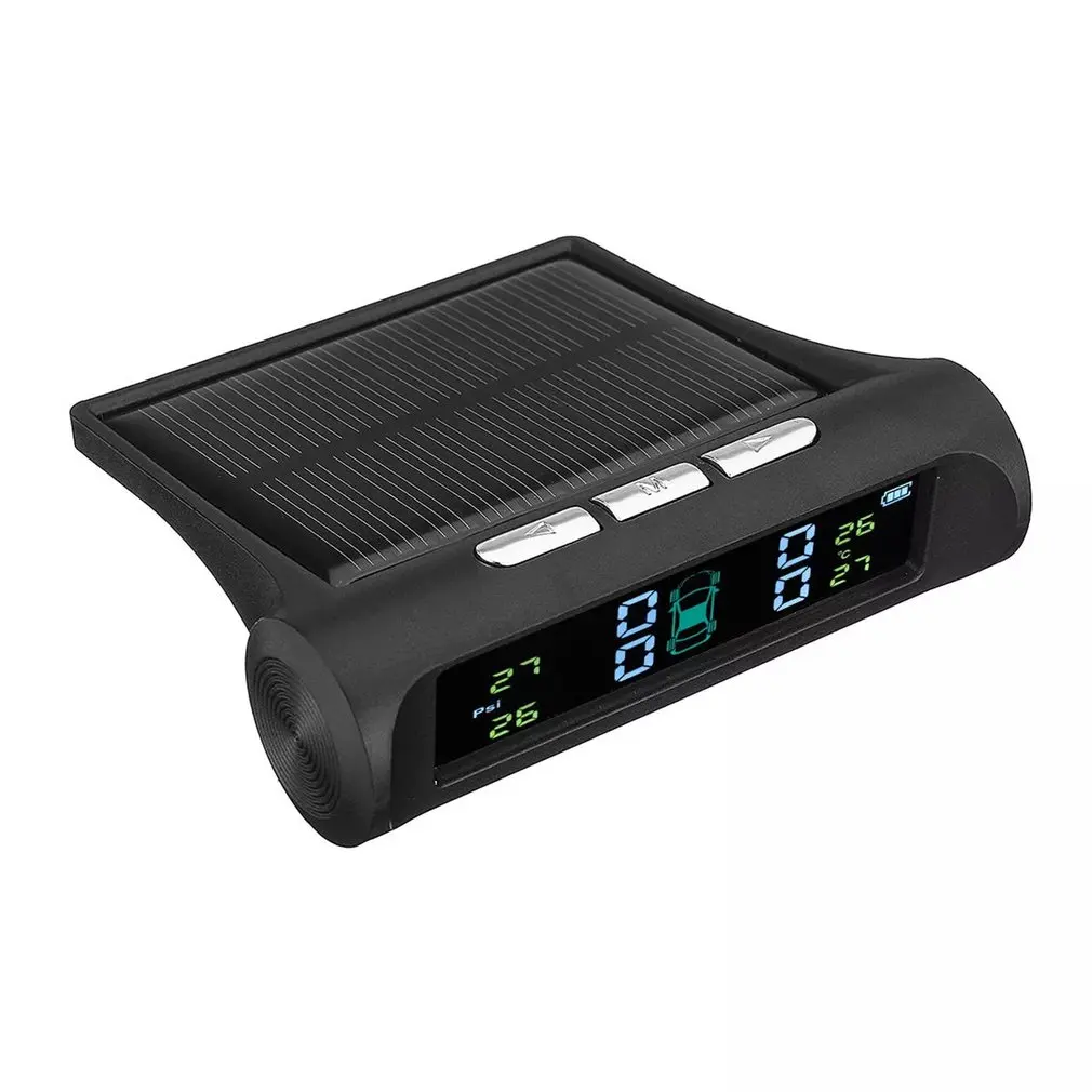 T2 Car Solar Wireless Tire Pressure Monitor System Tpms Car Tire Pressure Temperature Detection System
