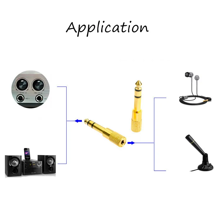 6,5 мм до 3,5 мм адаптер 6,5 штекер в 3,5 стерео с разъемом адаптер для микрофона дополнительный разъем для наушников кабель Золотой Аудио адаптер Горячая Распродажа