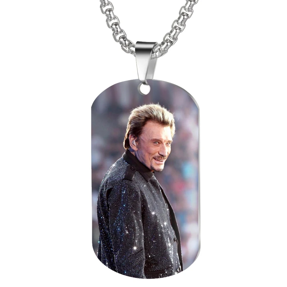 Ожерелье с подвеской от Jonny Hallyday, персонализированное цветное фото ожерелье s для женщин и мужчин, ювелирные изделия из нержавеющей стали - Окраска металла: C