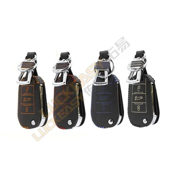 Чехол для ключей peugeot 301 508 2008 3008 citroen elysee из натуральной кожи, чехол для ключей автомобиля, кошелек elysee key2a