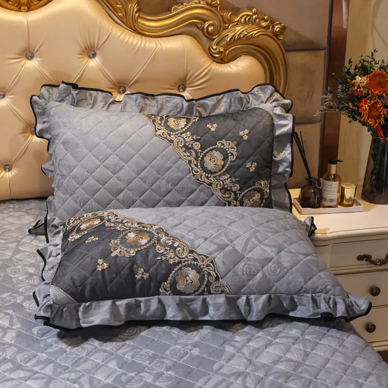 2 шт. бархатная кружевная наволочка для подушки одноцветная прямоугольная