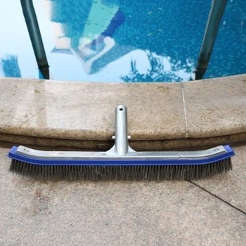 

2019 New Arrival Summer Aluminum Swimming Pool Brush Stainless Steel Wire Bristle Pool Brush Pool Protable Cleaning Accessories
