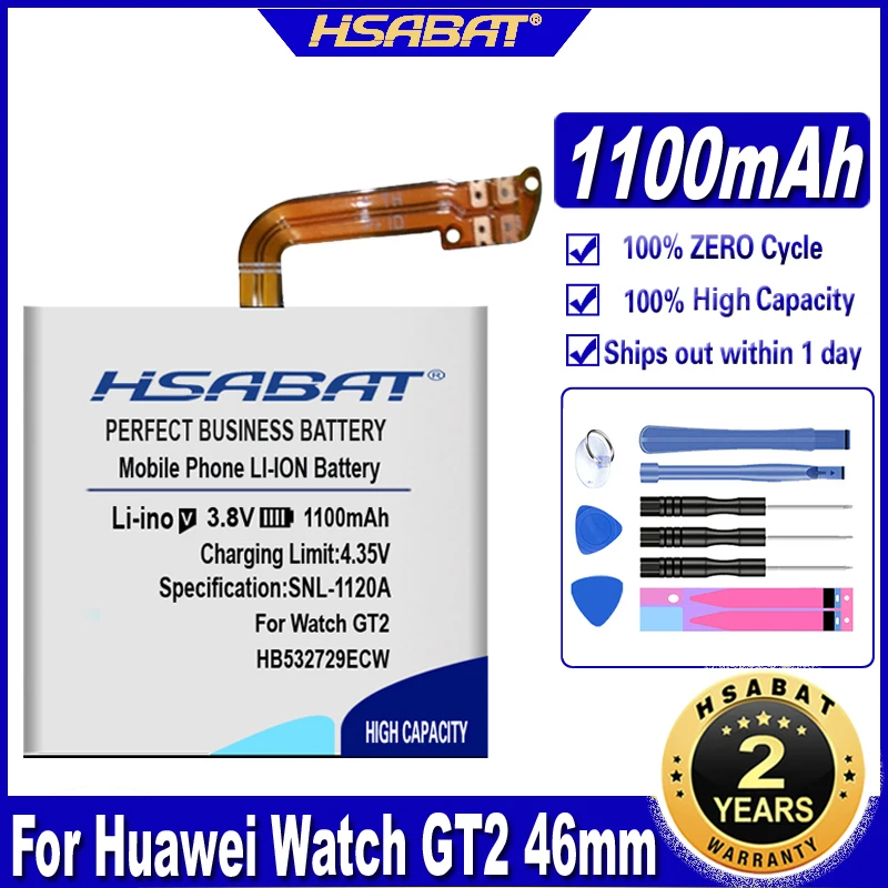 HSABAT HB532729ECW 1100mAh Battery for Huawei Watch GT2 GT 2 46mm Batteries | Мобильные телефоны и аксессуары
