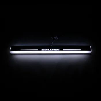 

For Ford Explorer 2015 2016 2017 2018 Acrylic Moving LED Welcome Pedal Car Scuff Plate Pedal Door Sill Pathway Light