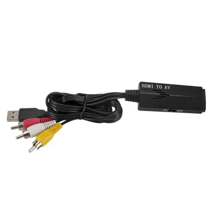 Durevole Convertitore Portatile resistente all'usura HD 1080P HDMI a 3RCA AV/CVBS Video Audio Conve