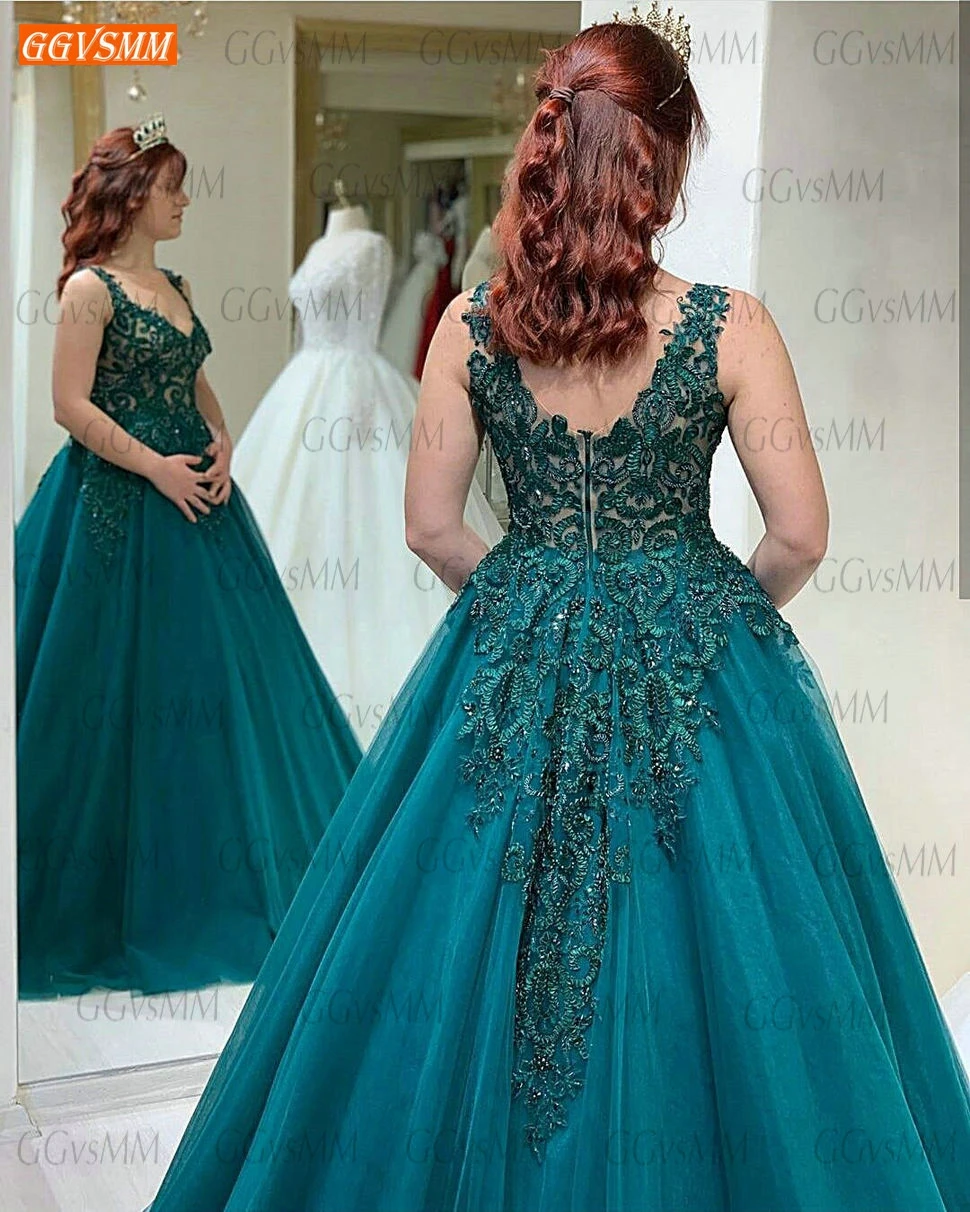 Fashion Peacock Blue Evening Dresses 