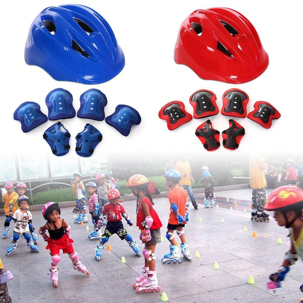 Juego de protectores de ciclismo para niños, Set de 7 unidades de casco de bicicleta de patinaje sobre ruedas, coderas, deportes|Cascos| - AliExpress