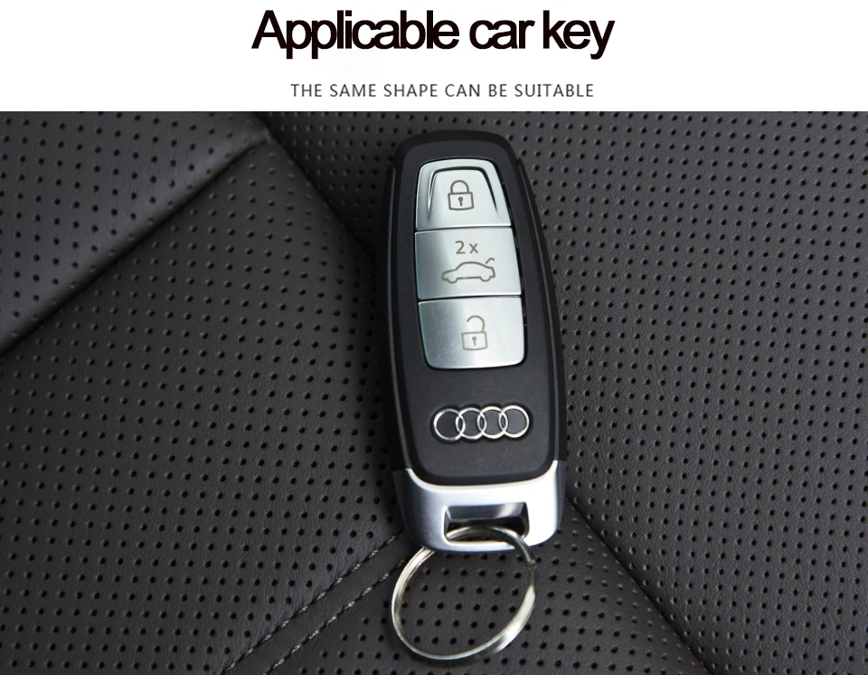Кожаный чехол для брелка с ключом с брелком для Audi A4 A6 A7 A8 A8L Q5 Smart Key Holder 3 кнопки