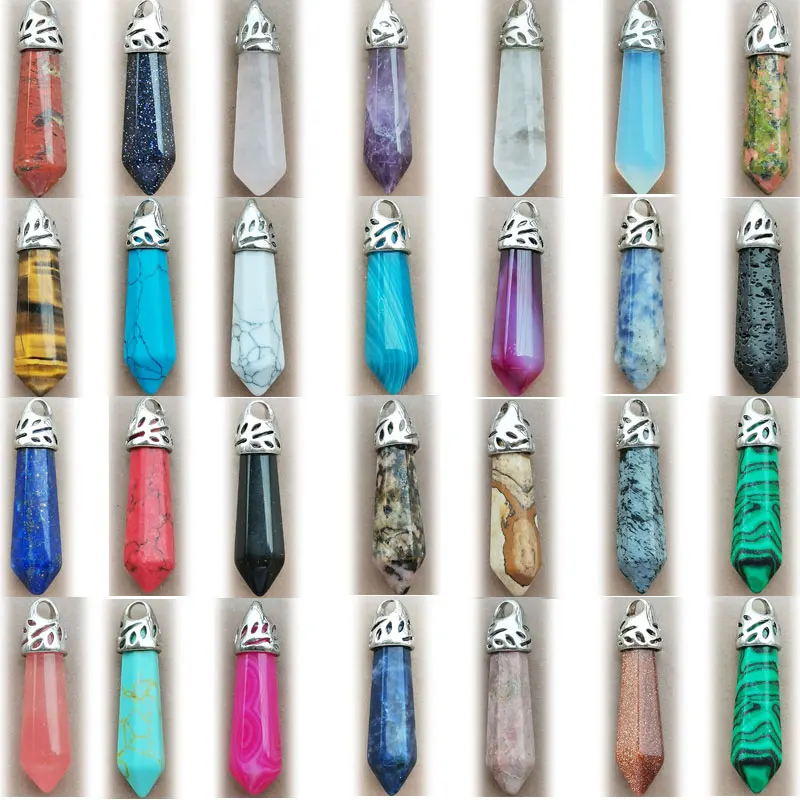 Occhio Di Tigre Lava Opal Crystal Goldstone Blue Sand Jaspe Lapis Lauzli Howlite Malachite Corniola Unakite Art Pendant Bead Wb978