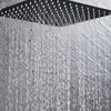 16 Inch  Black Square Shower Head Rainfall Shower Accessories Stainless Steel Top Bathroom Ultrathin Shower Head Ceiling Install 4