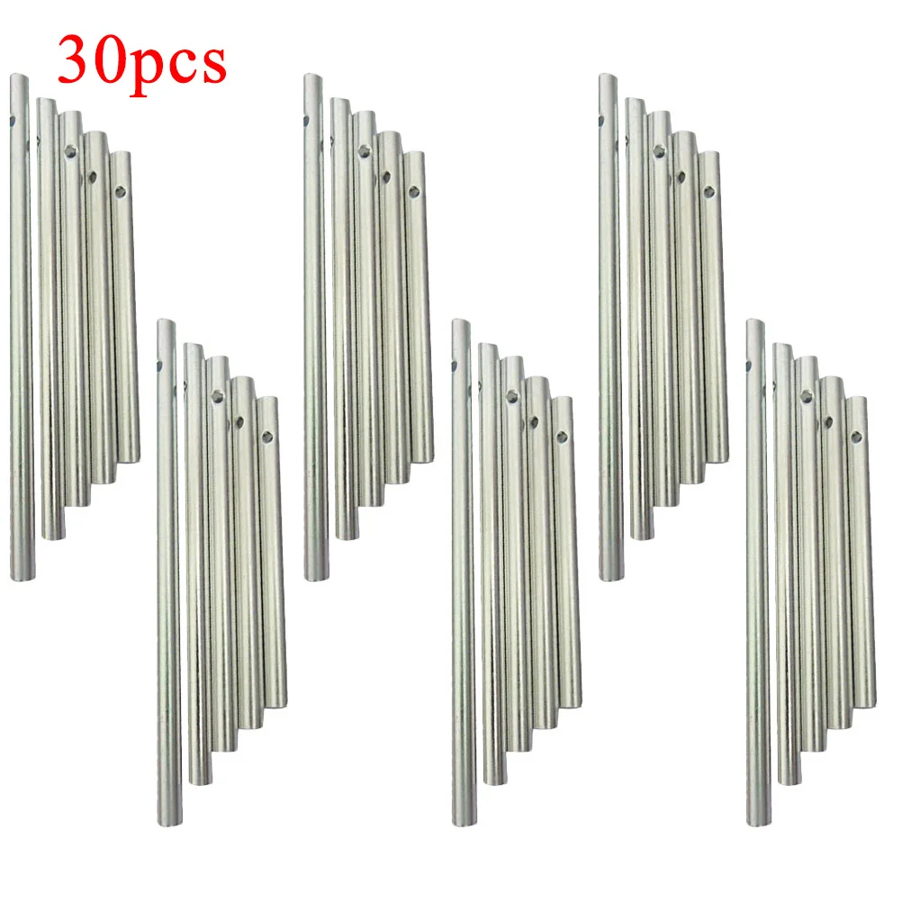 Conjunto de tubos de carillón de viento de diferente longitud, conjunto de tono plateado, Kit de fabricación de carillón de viento vacío para decoración de hogar y jardín, colgante para exteriores, 30 Uds.