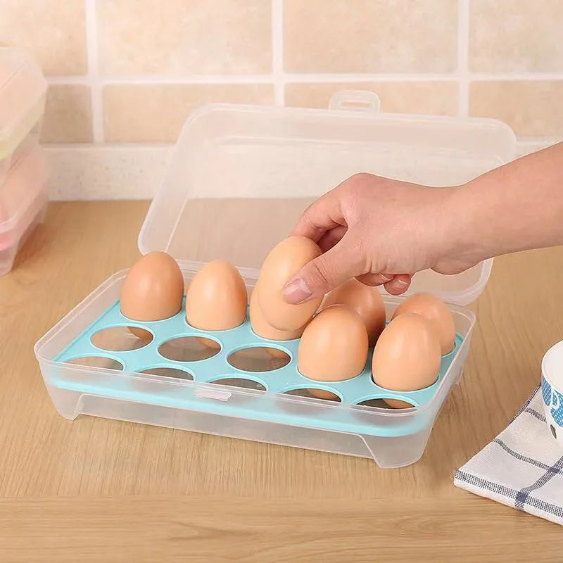 15 сетка прозрачная коробка для хранения яиц контейнеры для холодильника Бытовая коробка для яиц лоток для яиц кухонный инструмент для сохранения готовки