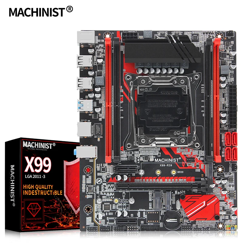 US $76.46 MACHINIST X99 motherboard LGA 20113 LGA20113 with dual M2 NVME slot Support four channel DDR4 ECC RAM XEON E5 V3 V4 X99RS9