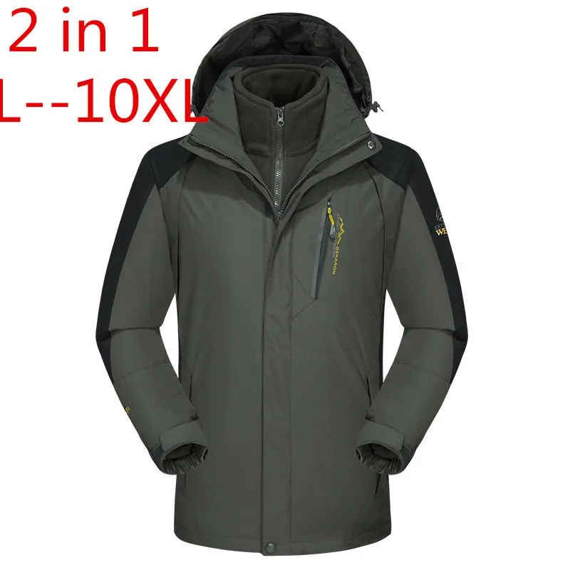 10XL 9XL 8XL зимняя куртка мужская женская с капюшоном утолщенная теплая