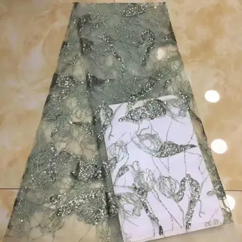 

High Quality French Bridal sequin Lace Fabric For African Lace Matrial 5yards /lot FD1012