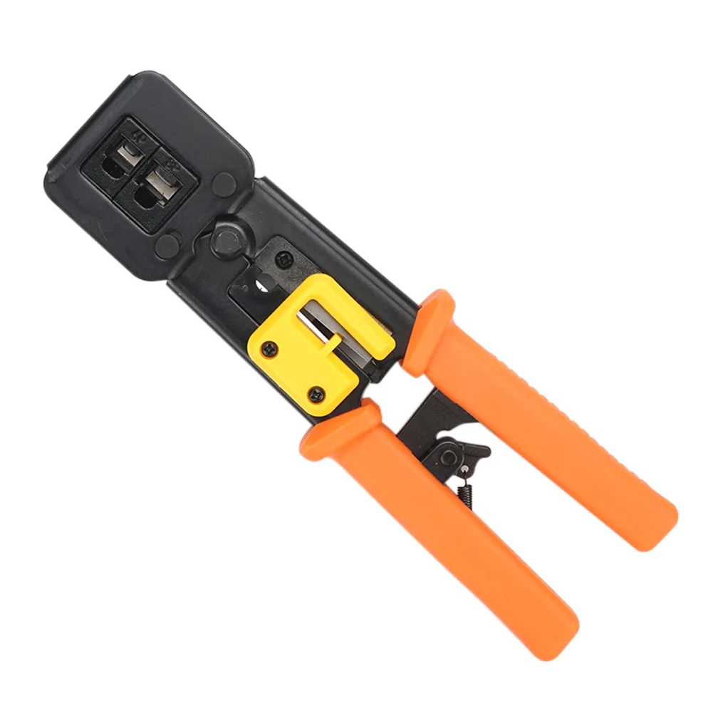 Orange RJ45 сети плоскогубцы обжимной инструмент мульти-функциональный кабель Резак для пирсинга с украшением в виде кристаллов головки плоскогубцы_ недель - Цвет: Orange