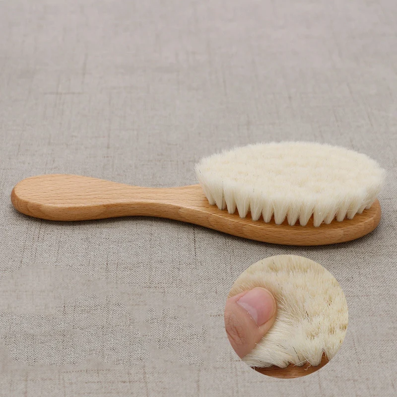 Wooden Handle Hairdressing Soft Fiber Brush Barber Neck Duster Cleaning Remove Brush Hair Styling Tools