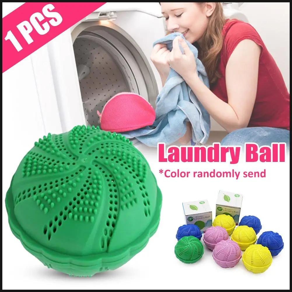 Anti-winding Laundry Ball Magic Decontamination Cleaning Ball Silicone Material Natural Ore Free Laundry Liquid Color Random