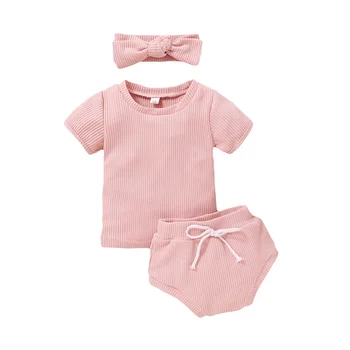 

2Pcs Fashion New Summer Newborn Baby Girls Boys Clothes Cotton Casual Short Sleeve Tops T-shirt+Shorts Toddler Infant Outfit Set