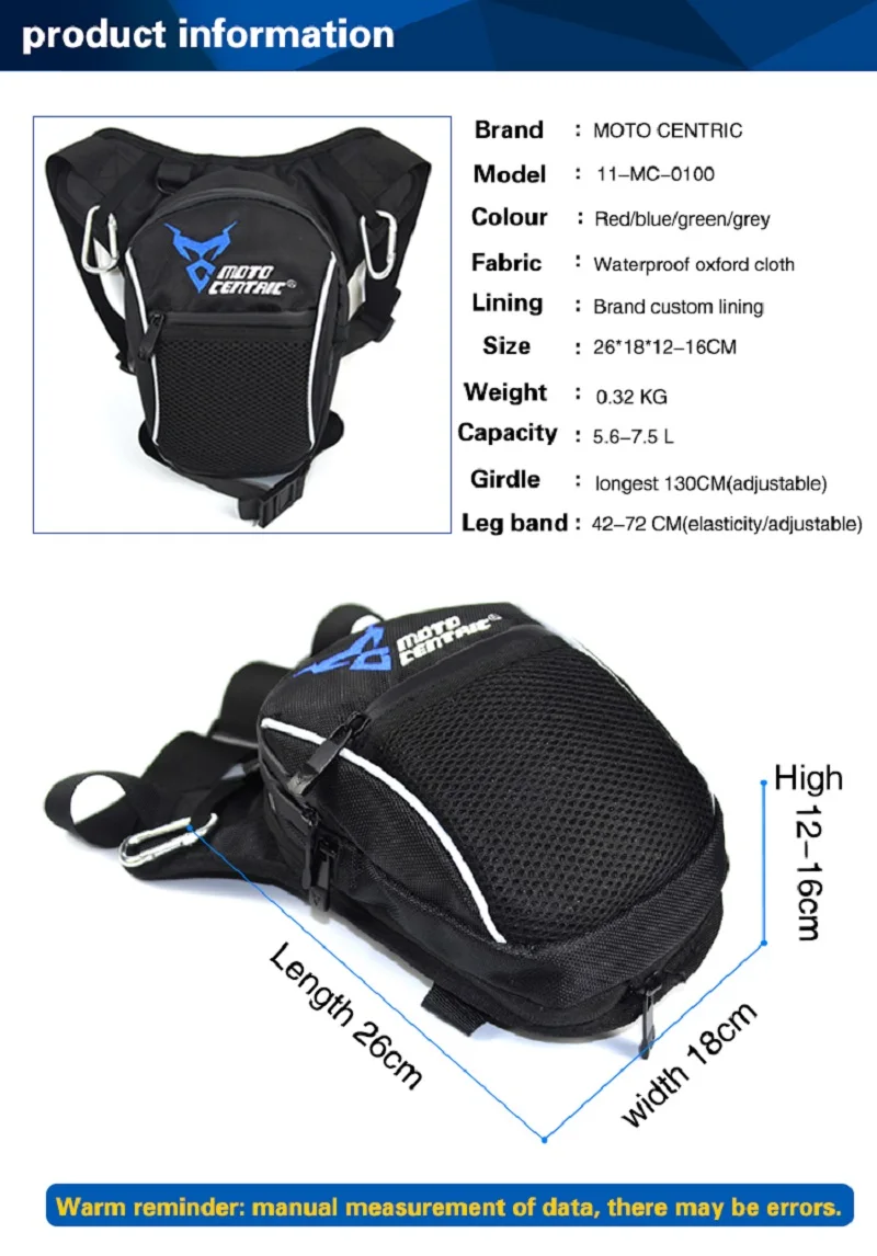 Black Fashion Motorcycle Drop Leg Bag Waterproof Nylon Motorcycle Bags Outdoor Casual Waist Bag Motorcycle Motorbike Bag (7)