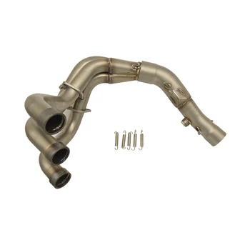 

Motorcycle Exhaust Middle Pipe Link Pipe Slip On Section Muffler For YAMAHA FZ09 2014 2015