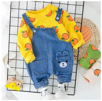 

2020 Spring New Baby Infant Clothing Sets Toddler Boys Clothes Suits Cartoon T Shirt Bib Pants Kids Children Costume Suit