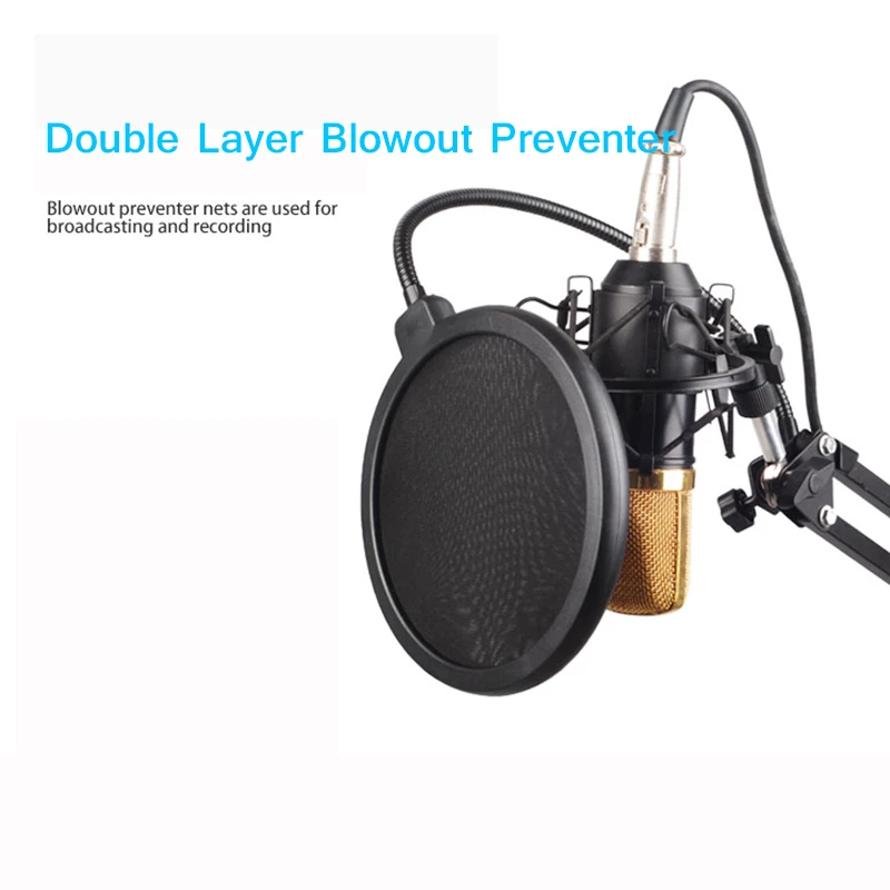 gaming mic Double Layer Studio Microphone Flexible Wind Screen Sound Filter for Broadcast Karaoke youtube Podcast Recording Accessories headset with mic Microphones