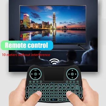 

Mini Wireless Keyboard 2.4G Remote Control Rainbow Backlight External Gaming Supplies with Touchpad Remote Control TV Box
