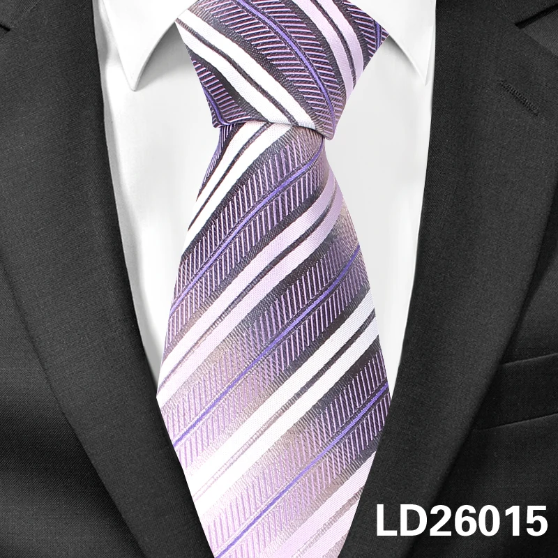 Новый Полосатый шелковый галстук для мужчин жаккардовые Тканые Классические костюмы галстуки в полоску жениха средства ухода за кожей Шеи