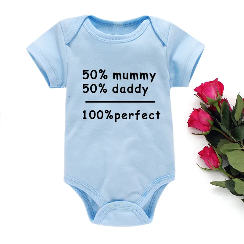 Funny Bodysuit for Babies Newborn Baby Summer Clothes Mummy Daddy Perfect Cotton Infant Girls Costume Children
