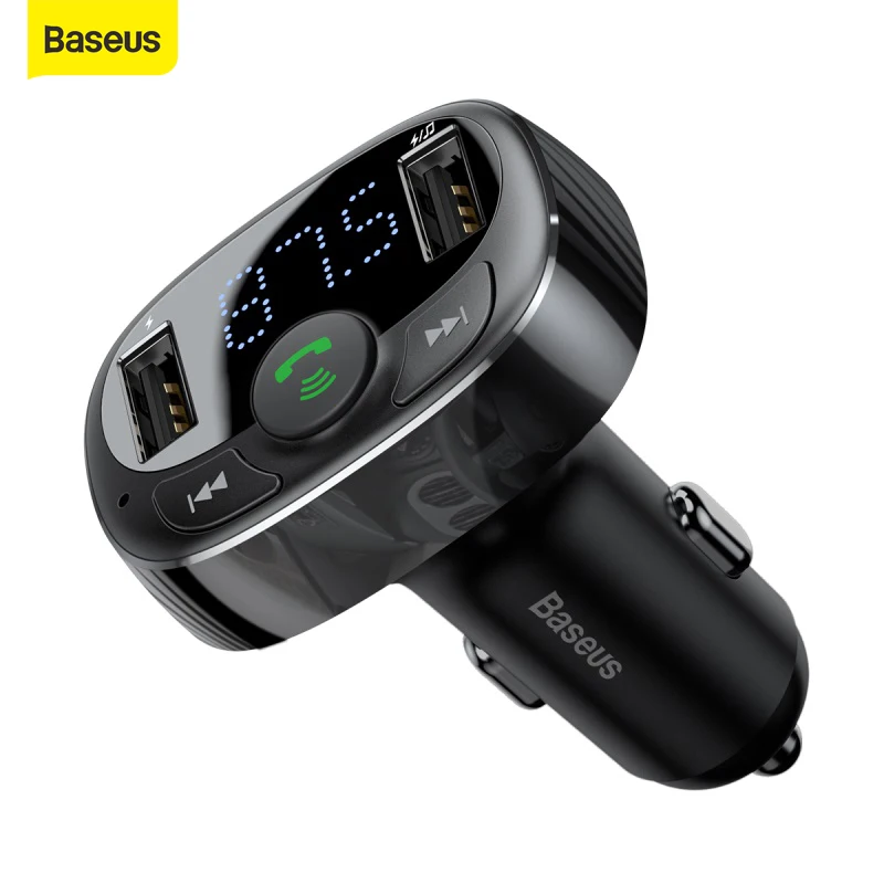 

Baseus FM Transmitter Modulator 3.4A Dual USB Car Charger Bluetooth Handsfree Car Kit Audio MP3 Player Car Charger Accessories