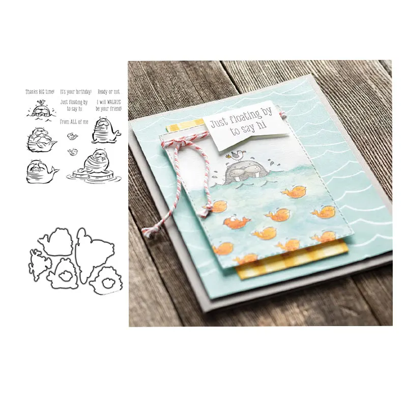 

Metal Cutting Dies and Clear Stamps for DIY Scrapbooking Seal Animal Crafts Stencil Card Make Album Sheet Decoration New Die Cut