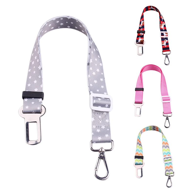 Plaid Dot Print Pets Puppy Seat Lead Leash Dog Harness Vehicle Seatbelt Pet Supplies Travel Clip Adjustable Pet Dog Seat Belt
