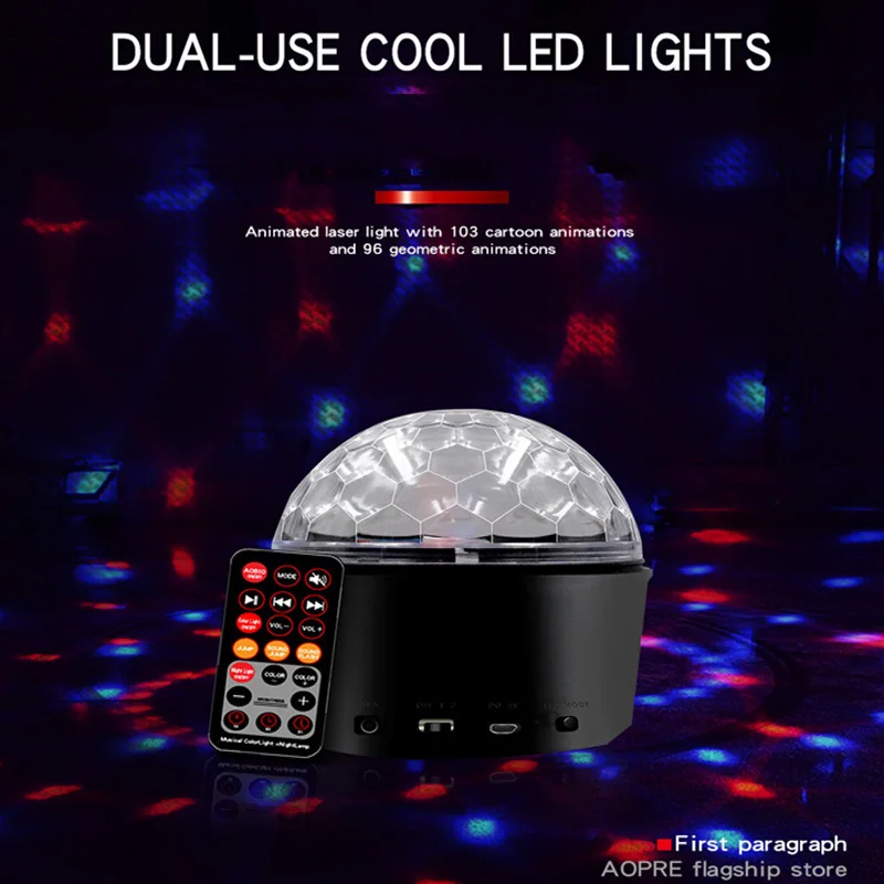 

USB Sound Control Magic Ball Light Night Light Stage Disco Light LED Beam Laser Projector Party Light DJ Home KTV Bar Light