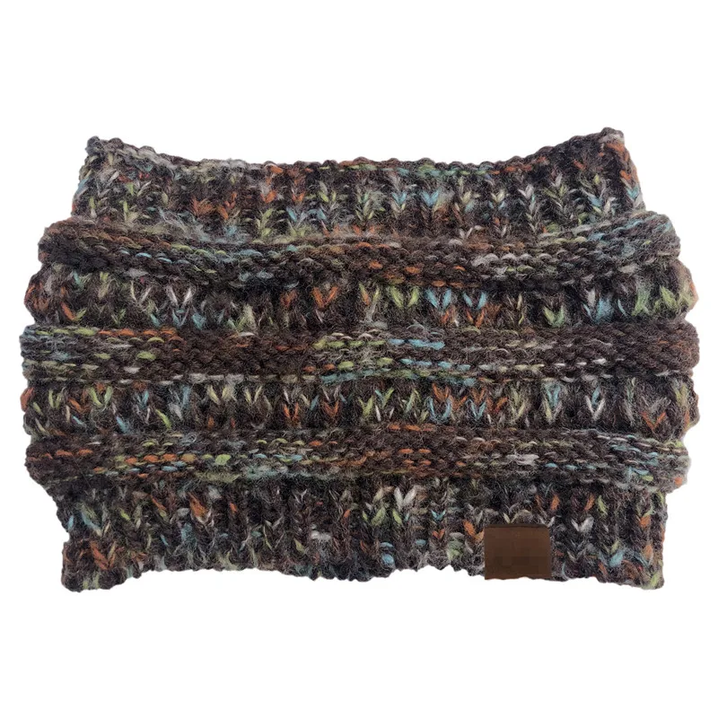 New Headwear Knitted Crochet Headband Turban Winter Ear Warmer Headwrap Elastic Hair Band for Women's Wide Hair Accessories - Цвет: coffee with tag