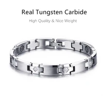 8 мм посеребренный женский браслет из карбида вольфрама с инкрустацией AAA Циркон Здоровье магнитный браслет