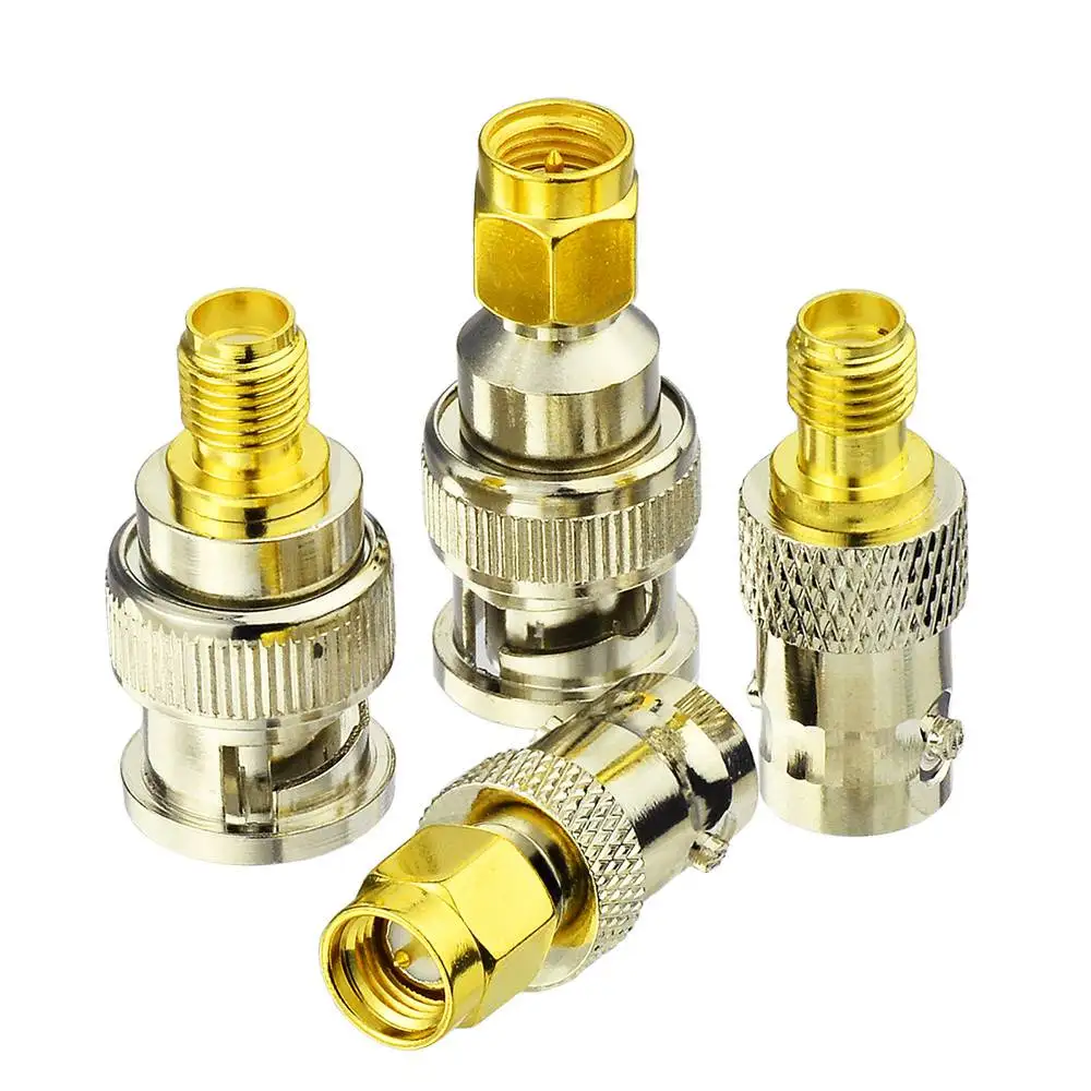Superbat 4 шт./комплект SMA BNC RF kit to типа коннектор набор никелированный и позолоченный