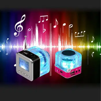 

For MP3 Player Speaker with USB cable Potable Music Mini USB MicroSD Card FM Radio LCD Display Speaker