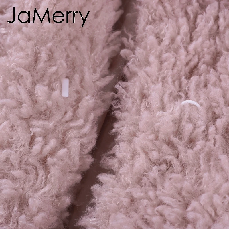 JaMerry/винтажное теплое зимнее пальто из искусственного меха, женская модная уличная одежда, большие размеры, длинное пальто, женское розовое повседневное осеннее пальто, верхняя одежда