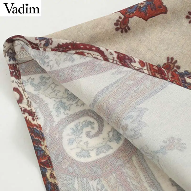Женское элегантное платье vadim с принтом пейсли, мини-платье с поясом и длинным рукавом, женские повседневные Прямые платья, стильные vestidos mujer QC989