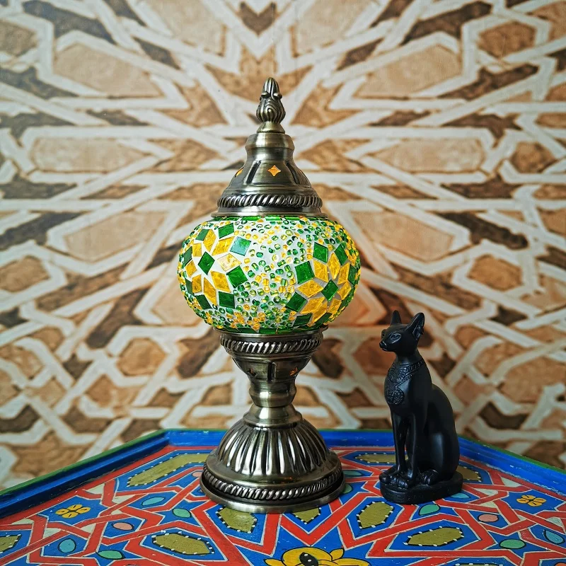 luminária de mesa em mosaico lâmpada vintage artesanal de vidro mosaico romântico para cama mosaicos