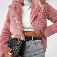 Naiveroo/зимнее толстое теплое пальто из искусственного меха для женщин; Осенняя Повседневная Верхняя одежда с длинными рукавами и отложным воротником; куртки с карманами размера плюс; 3X